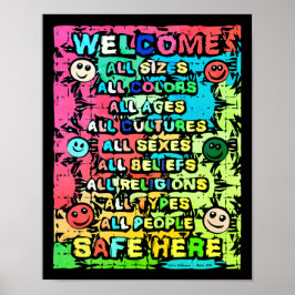 Alle Safe Here ~ Rainbow Willkommen Poster