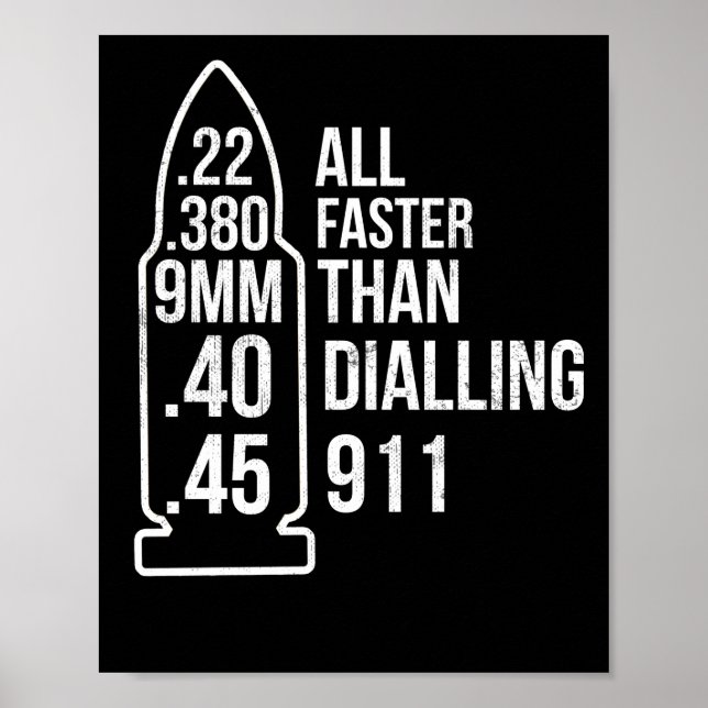 Alle schneller als das Wählen 911 Gun Ammo Liebhab Poster (Vorne)
