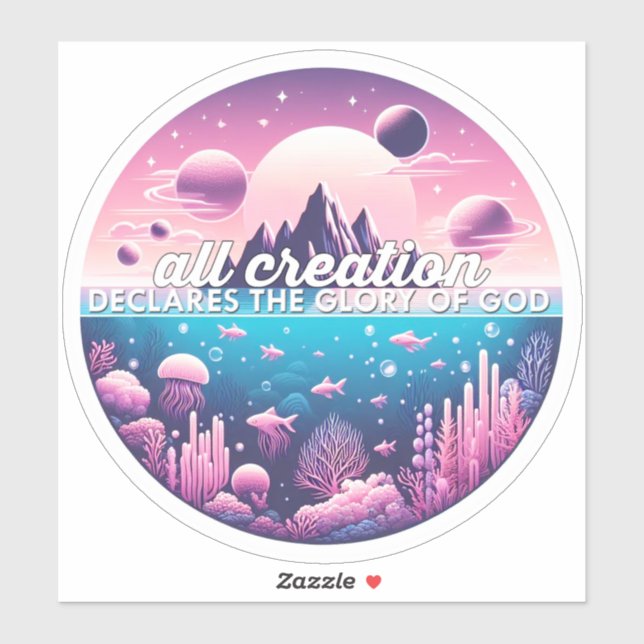 Alle Schöpfungen erklärt den Ruhm Gottes-Aufkleber Aufkleber (Blatt)