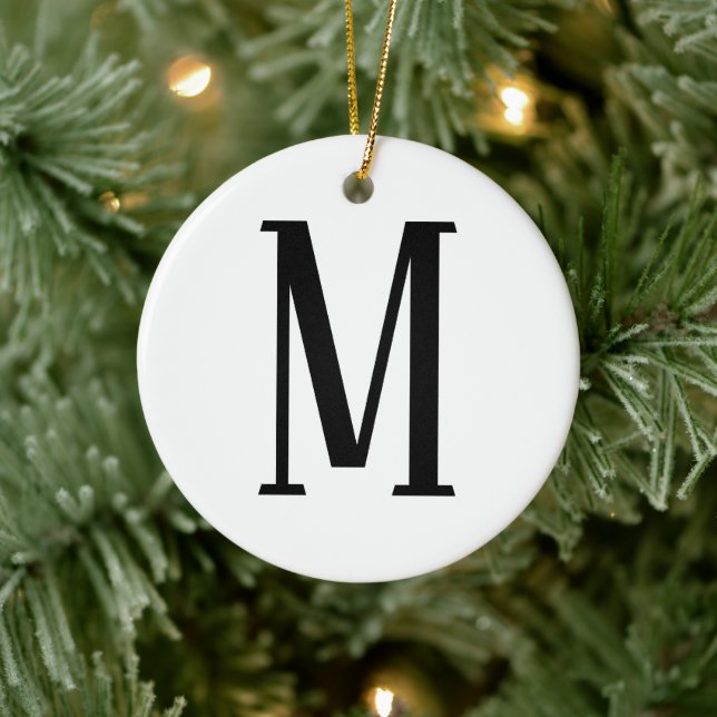 Alle Schreiben | Schwarz-Weiß- oder DIY-Farben Keramik Ornament (Baum)