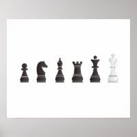 Alle schwarzen, weißen Schachstücke
