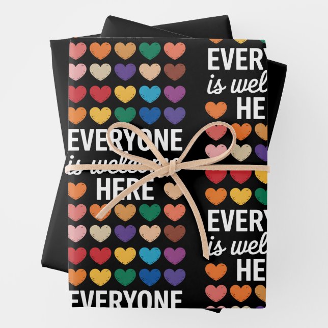 Alle sind hier willkommen. geschenkpapier set (Beispiel)