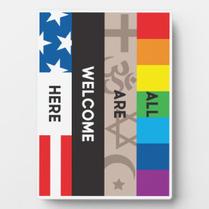 Alle sind hier willkommen, um die 7 x 5 Plakette z Fotoplatte