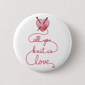 Alle sind Sie Strick Liebe mit Herz geformtem Button