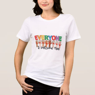 Alle sind willkommen hier Idaho Lehrer 68 Tri-Blend Shirt