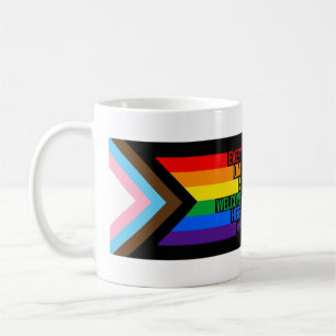 Alle sind willkommen hier (Progress-Pride-Flag) Kaffeetasse