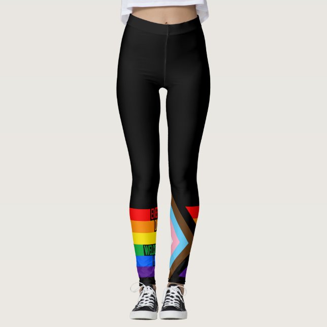 Alle sind willkommen hier (Progress-Pride-Flag) Leggings (Vorderseite)