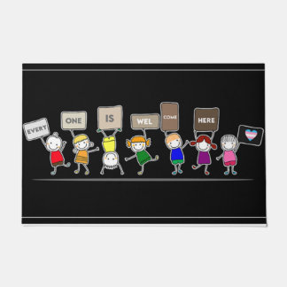 Alle sind willkommen, Mat, Niedliche Kinder  Fußmatte