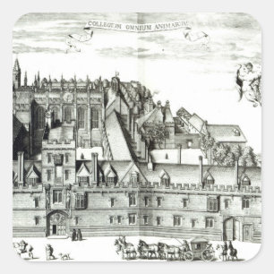 Alle Soule Uni, Oxford-Universität, 1675 Quadratischer Aufkleber