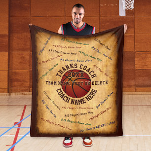 ALLE Spieler Namen auf Geschenken für Basketballtr Fleecedecke