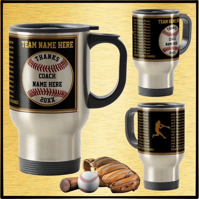 Alle Spielernamen auf Baseball Coach Geschenk, Tas Reisebecher (Best end of the baseball season gifts to coaches. Baseball coach gift ideas. Baseball coach gifts.)