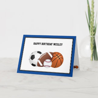 Alle Sport Geburtstag in Blue Card Karte