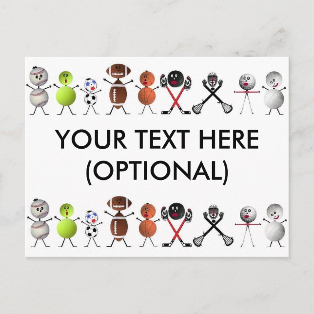 Alle Sport spielen Postkarte (Vorderseite)