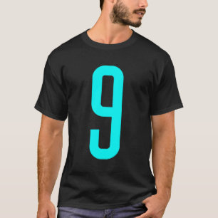 Alle Sportfan Lieblings-Cyan-Nummer 9 Jersey T-Shirt