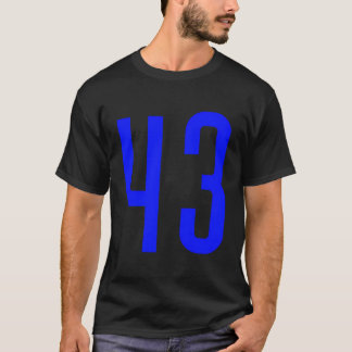 Alle Sportfans Favorit Blue Number #43 Jersey T-Shirt