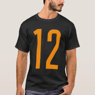 Alle Sportfans Favorit Orange Number #12 Jersey T-Shirt