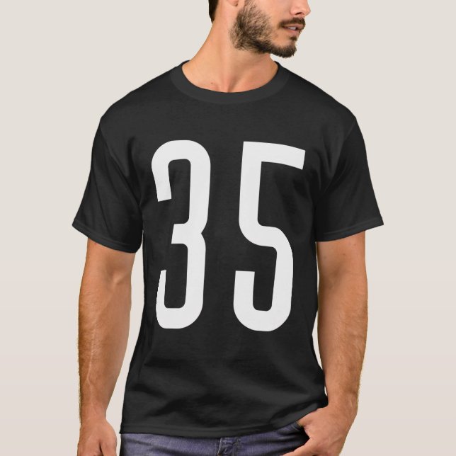 Alle Sportfans Favorit White Number 35 Jersey T-Shirt (Vorderseite)