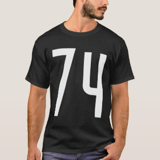 Alle Sportfans Favorit White Number 74 Jersey T-Shirt