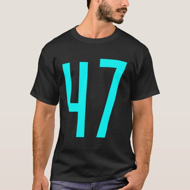 Alle Sportfans Lieblings-Cyan-Nummer 47 Jersey T-Shirt (Vorderseite)