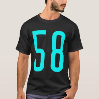 Alle Sportfans Lieblings-Cyan-Nummer 58 Jersey T-Shirt