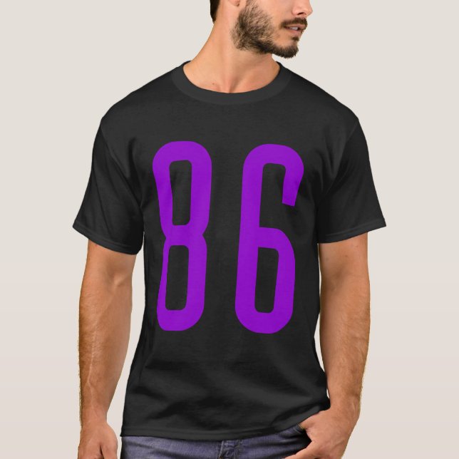 Alle Sportlüfter Favorit Lila Nummer 86 Jersey T-Shirt (Vorderseite)