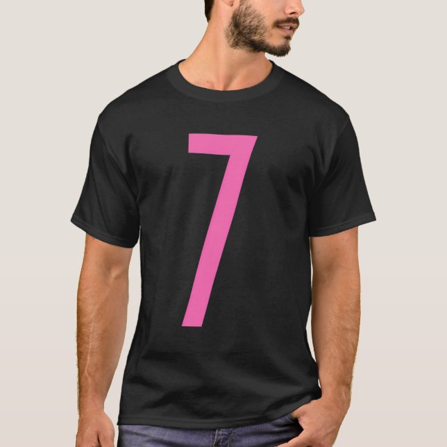 Alle Sportlüfter Favorit Pink Nummer 7 Jersey T-Shirt (Vorderseite)