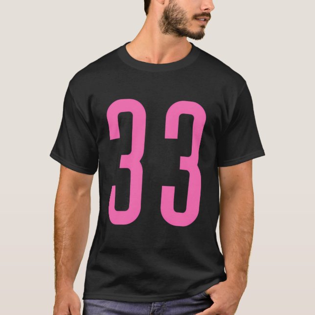 Alle Sportlüfter Favorit Rosa Nummer 33 Jersey T-Shirt (Vorderseite)