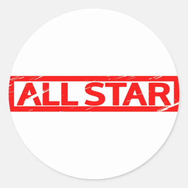 Alle Star-Briefmarke Runder Aufkleber (Vorderseite)