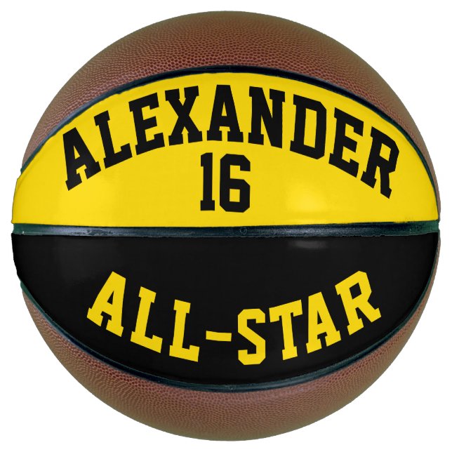 Alle Star Dayglow Gelb und Schwarz Basketball (Vorderseite)