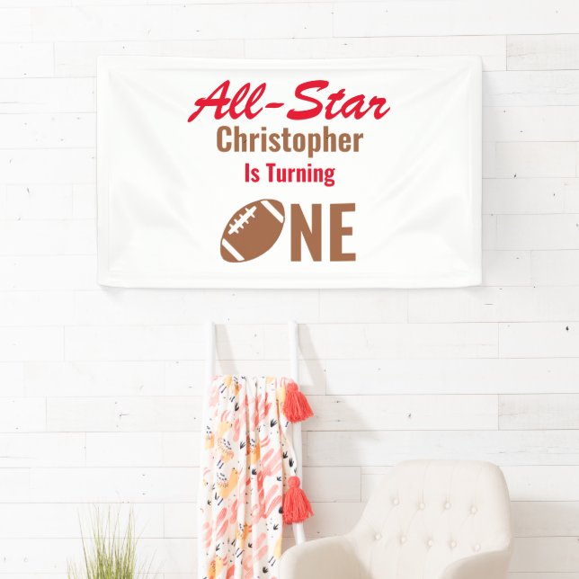 Alle Star Football 1. Geburtstag Banner (Insitu)