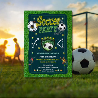 Alle Star Football Fußball Ball Geburtstagsparty Einladung