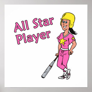 Alle Star Player - Mädchen Poster