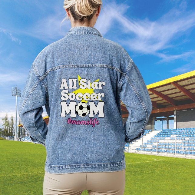 Alle Star Soccer Mama Funny Soccer Mama Jeansjacke (Von Creator hochgeladen)
