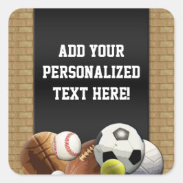 Alle Star Sports Balls mit Bridge Quadratischer Aufkleber