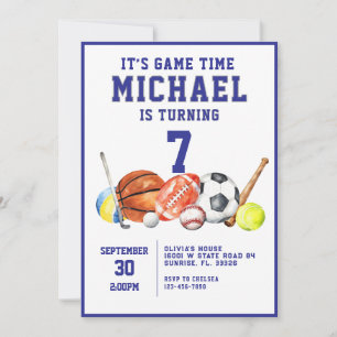 Alle Star Sports Boy Geburtstagsparty Einladung