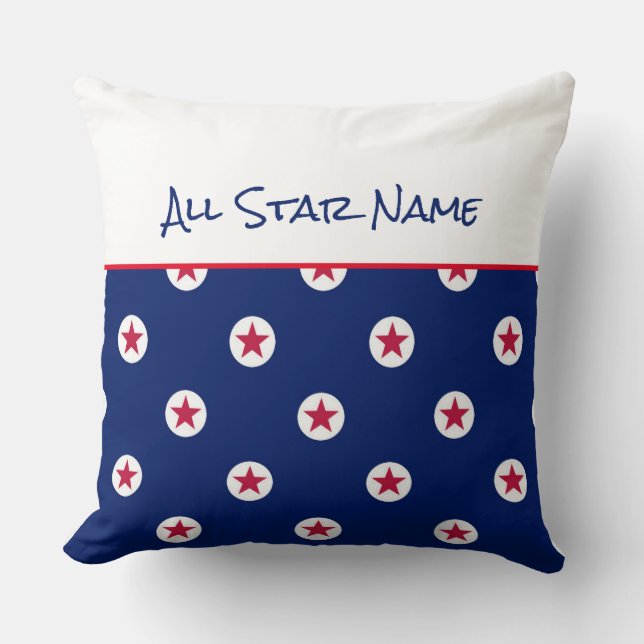 Alle Star Sports NAME Red White Blue Excellence Kissen (Vorderseite)