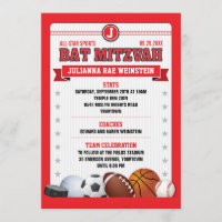 Alle Star Sports Red Trading Card Bat Mitzvah