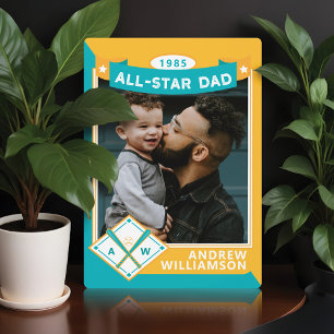 Alle Star Vater-benutzerdefinierten Baseball-Card- Fotoplatte