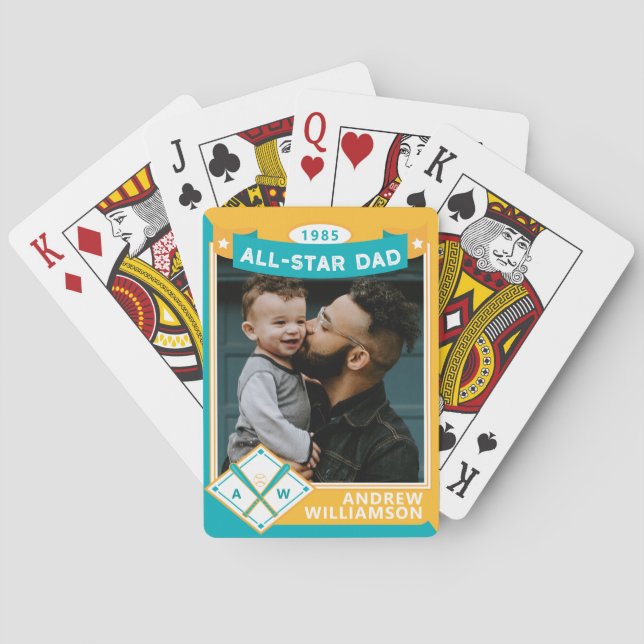 Alle Star Vater-benutzerdefinierten Baseball-Card- Spielkarten (Rückseite)