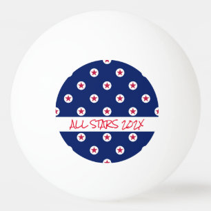 ALLE STARS Award JAHR Game Red White Blue Sports Tischtennisball