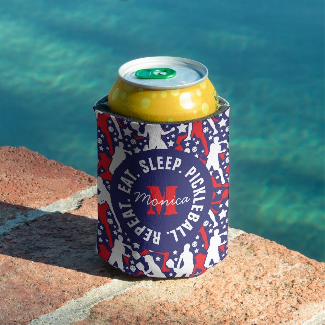 Alle Stern Pickleball [USA] Muster mit Namen Dosenkühler (In Situ Pool)