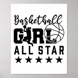 Alle Sterne Girls Hoops Sketch Shirt Poster