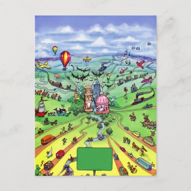 Alle Straßen führen nach Austin Texas Postkarte (Vorderseite)