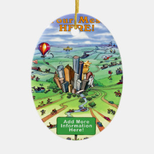 Alle Straßen führen nach Houston Texas Keramik Ornament