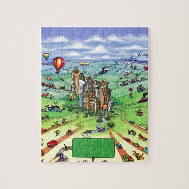 Alle Straßen führen zu Atlanta Georgia Puzzle (Vertikal)