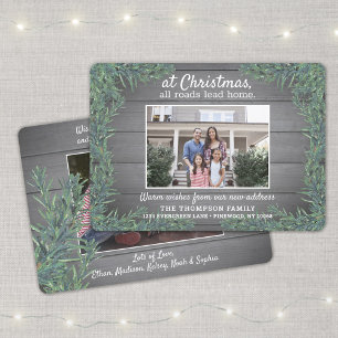 Alle Straßen führen Zuhause Änderung der Adresse X Feiertagskarte