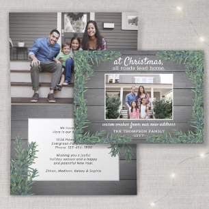 Alle Straßen Lead Zuhause Neue Adresse Xmas Foto g Feiertagskarte