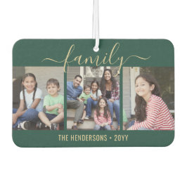 Alle Text 4 Foto-Skriptfamilie Grün und Gold Autolufterfrischer