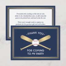 Alle Text Baseball Theme Party Blue White Gold