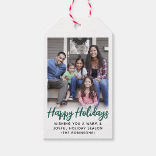 Alle Text-Trendy gebürstet Grün Skript & Foto Geschenkanhänger